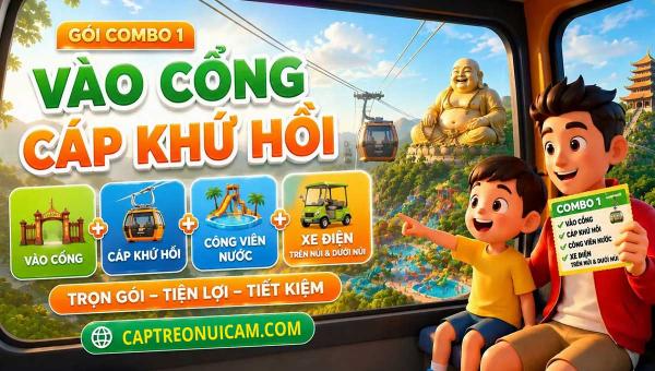 Gói combo 1 : Cổng + Cáp treo + Công viên nước + Xe điện trên núi & dưới núi
